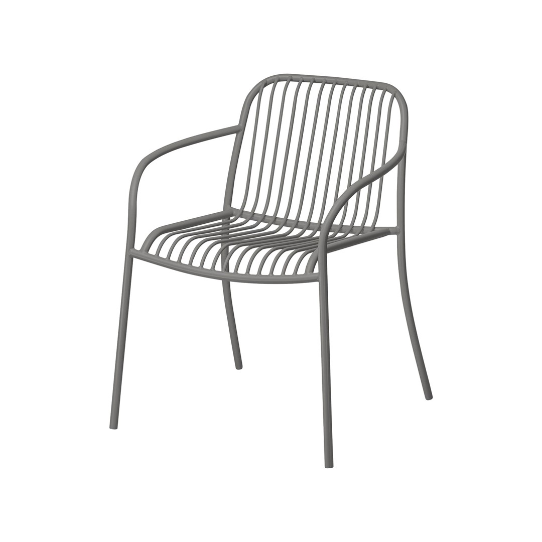 Krzesło z podłokietnikami YUA WIRE, granite grey