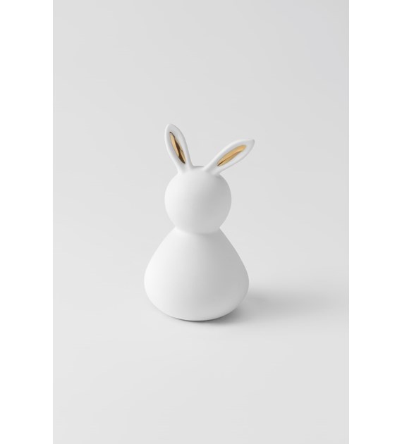 Dekoracja BUNNY, złote uszy, 13 cm
