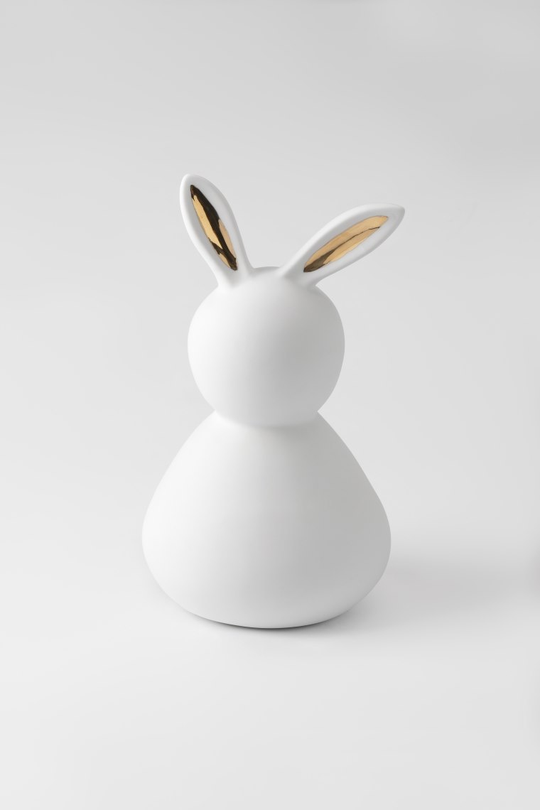 Dekoracja BUNNY, złote uszy, 29 cm