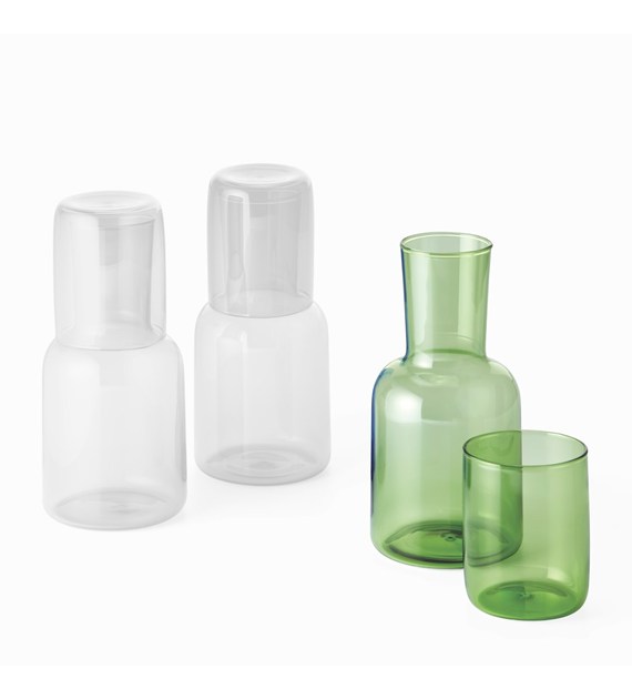 Karafka ze szklanką VIVA, green