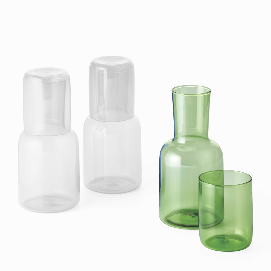 Karafka ze szklanką VIVA, green