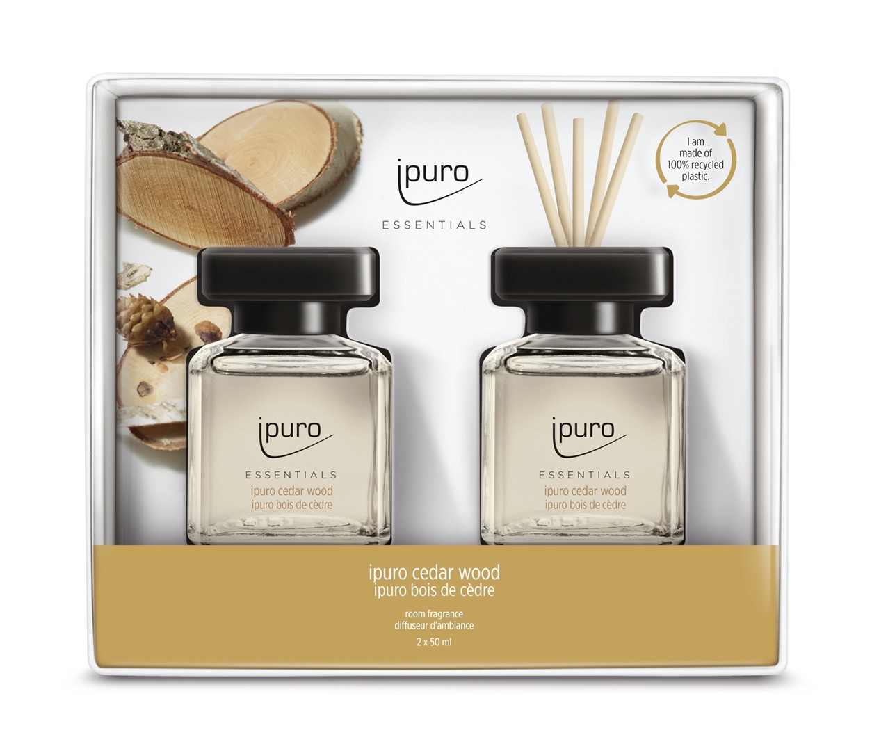 Zestaw 2 x 50 ml,  CEDAR WOOD, ipuro Essentials