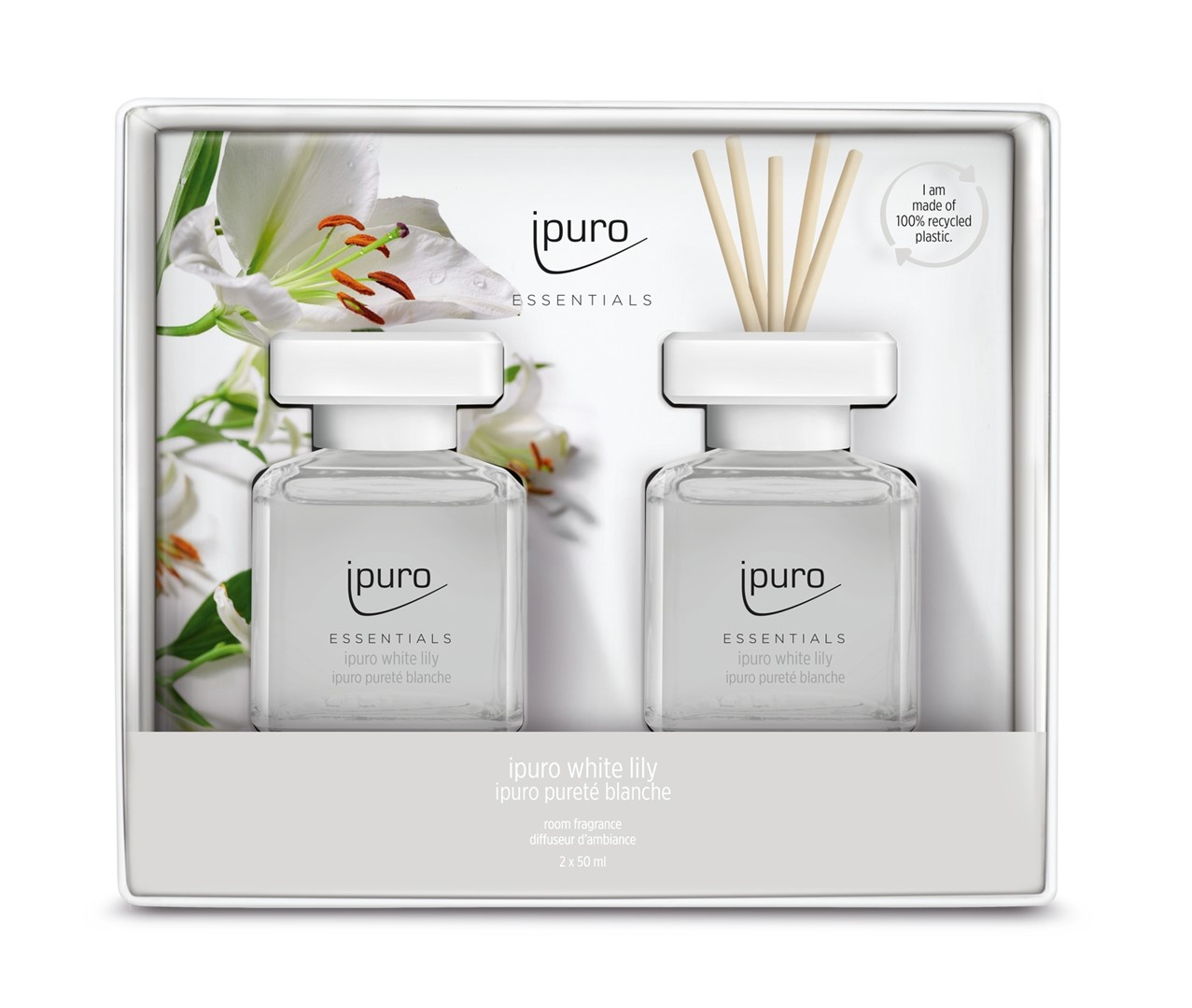 Zestaw 2 x 50 ml,  WHITE LILY, ipuro Essentials