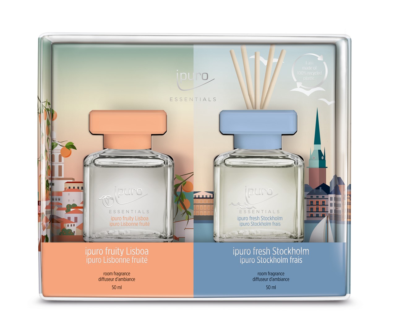 Zestaw 2 x 50 ml, STOCKHOLM/LISBOA, ipuro Essentia