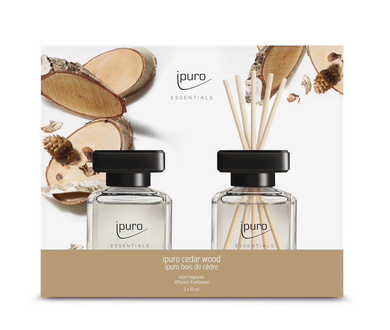 Zestaw 2 x 50 ml,  CEDAR WOOD, ipuro Essentials